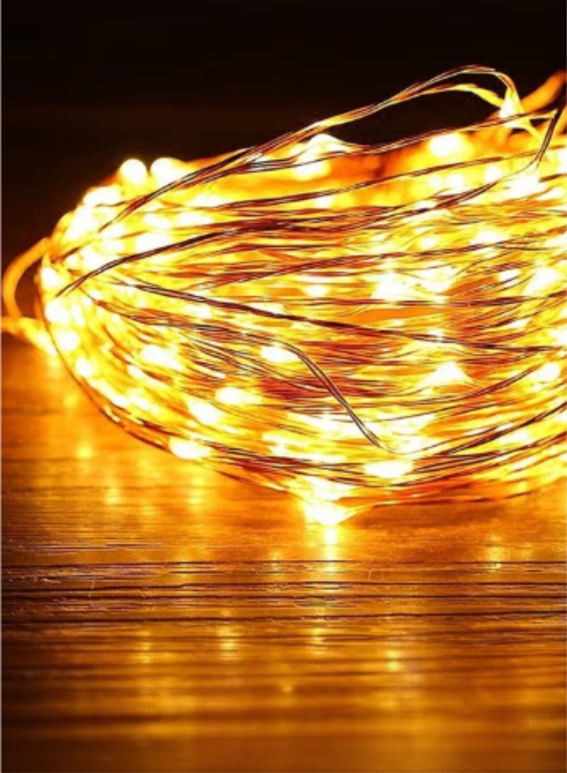 DPL Fairy String Lights Battery Operated, 10M/33ft/100 LED Warm White Copper Wire Lights, Waterproof Battery Case, Indoor Outdoor Decorative Lights for Diwali, Ramadan, Christmas, Wedding, Party & Garden (DPL-563) - Image 2