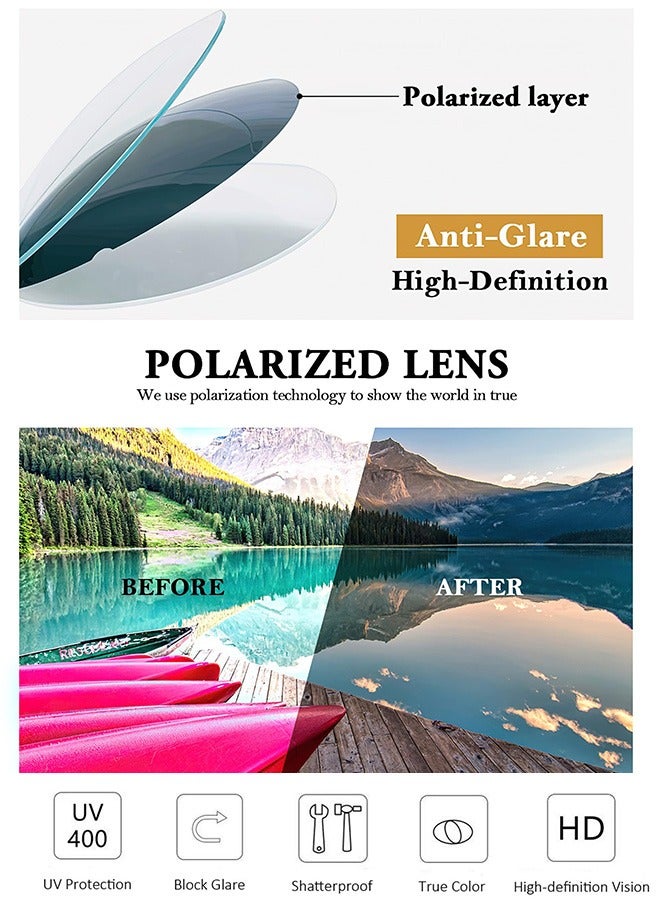 AZorb Men's Polarized Sunglasses for Men Women Aviator Lightweight Alloy Metal Frame Glasses Military Style Sunglasses UV400 Protection Sun Glasses for Outdoor Driving Travel Shades - Image 4