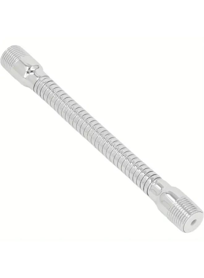 ذراع تمديد رأس الدش القابل للتعديل من الفولاذ المقاوم للصدأ الفضي مع شفة دوارة وشريط PTFE - Image 5