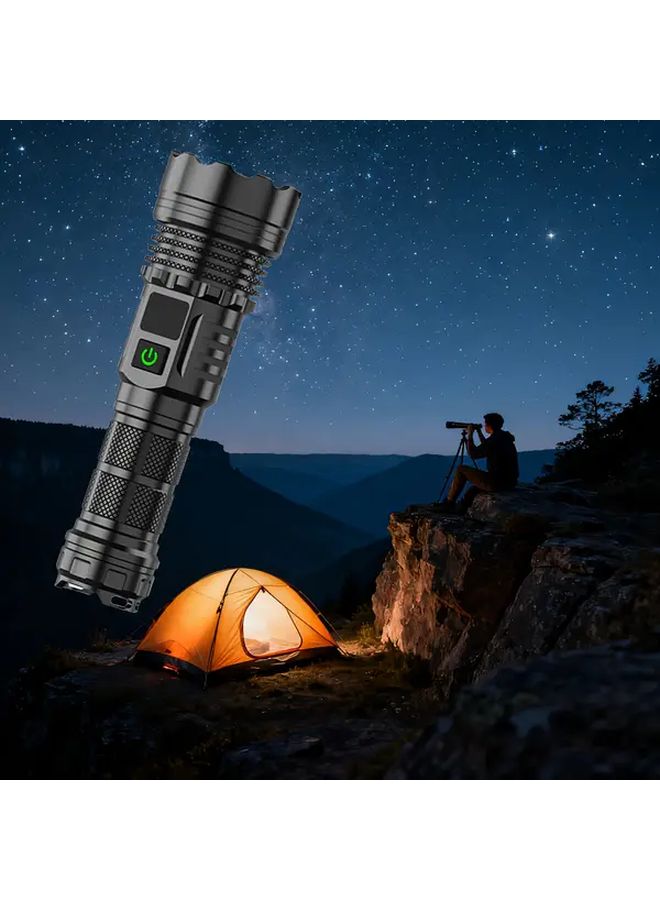 GDSIZHE Zoomable Flashlight 5 Modes USB Rechargeable 18650 Battery Camping Lighting Lamp - Image 1