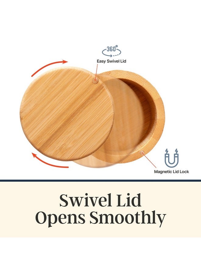 Totally Bamboo Totally Bamboo Salt Cellar with Swivel Lid - Bamboo Spice Box Storage Container for Kitchen Countertop with Magnetic Closure - Ideal for Sea Salt, Spices and Herbs  - Image 4
