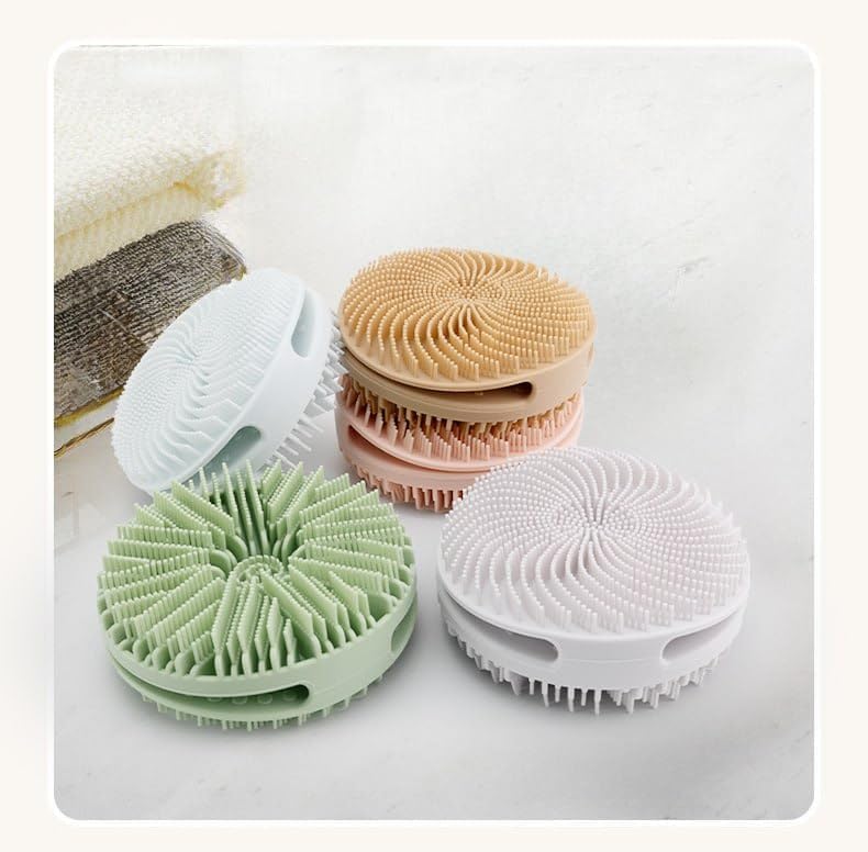 RAMPKD Double Side Silicone Bath Brush double-sided cyclone bath brush silicone bath brush bath towel artifact double-sided soft silicone bath brush(Multicolor) (Pack of 1) - Image 2