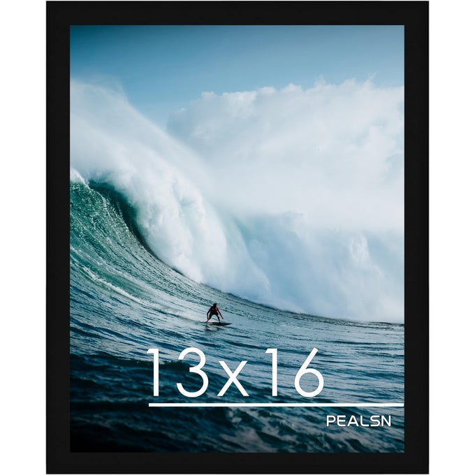 13X16 PICTURE FRAME BLACK PHOTO FRAME FOR WALL MOUNTING DISPLAY HORIZONTALLY OR VERTICALLY HANGING 1 PACK