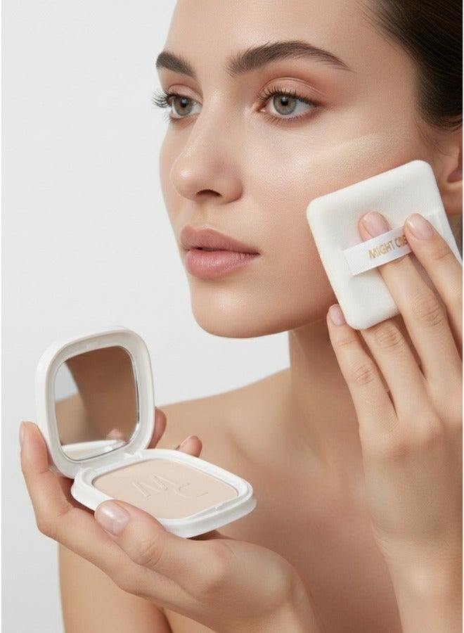 Might Cinema Compact Powder with Sponge – Velvet Matte Pressed Face Powder – 4 Shades for Smooth, Shine-Free Finish – Sets Foundation, Blurs Pores and Imperfections – Ideal for Oily and Combination Skin - Image 4