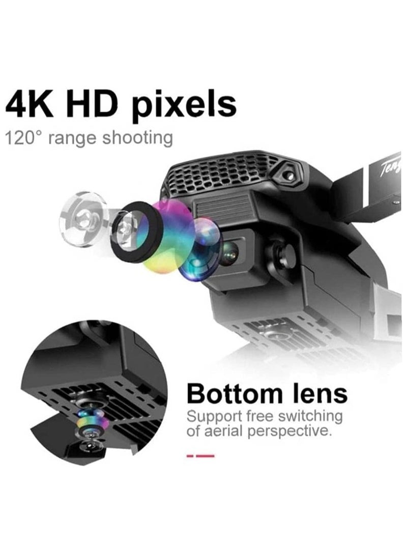 Generic E88 4K HD Drone Single Camera Foldable Aerial drone aircraft for Beginners, 2.4Ghz Real-Time Transmission 360° Roll, Long Battery Life Headless Mode Trajectory Flight One Key Return  - Image 1