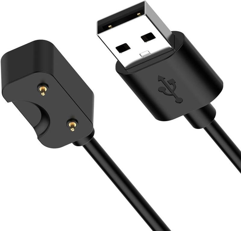 كابل شحن متوافق مع سامسونج جالاكسي فيت 3، عدد 2 قطعة، كابل شحن بديل من نوع USB A مغناطيسي لساعة جالاكسي فيت 3 SM-R390 الذكية، طول الكابل 3.3 قدم/100 سم (أسود) - Image 4