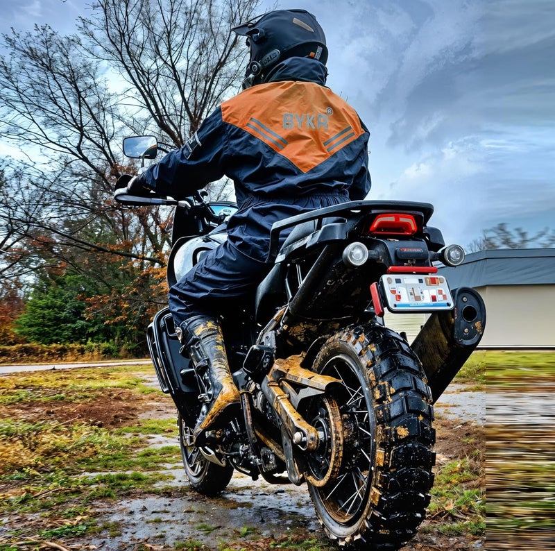 BYKR Waterproof Outdoors Motorcycle Rain Suits for Men & Women Cycling 2-Piece Breathable & Windproof Wet Weather Protection - Image 5