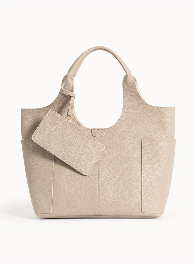 Wecre8 Beige Spacious Tote Bag