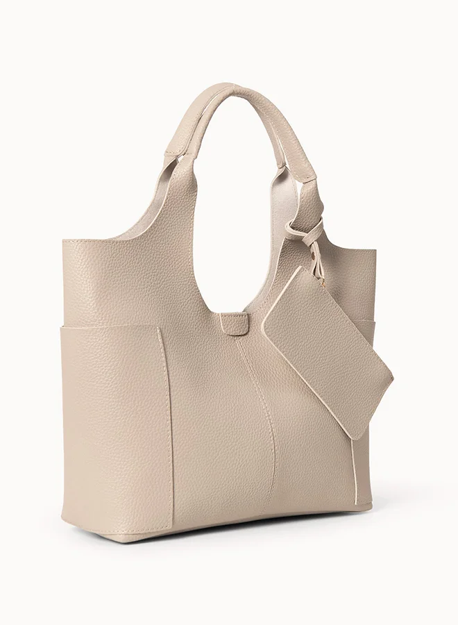 Wecre8 Beige Spacious Tote Bag