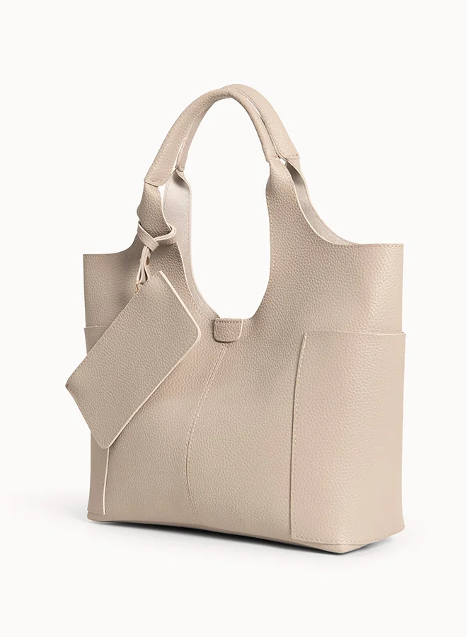 Wecre8 Beige Spacious Tote Bag