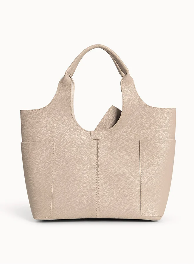 Wecre8 Beige Spacious Tote Bag