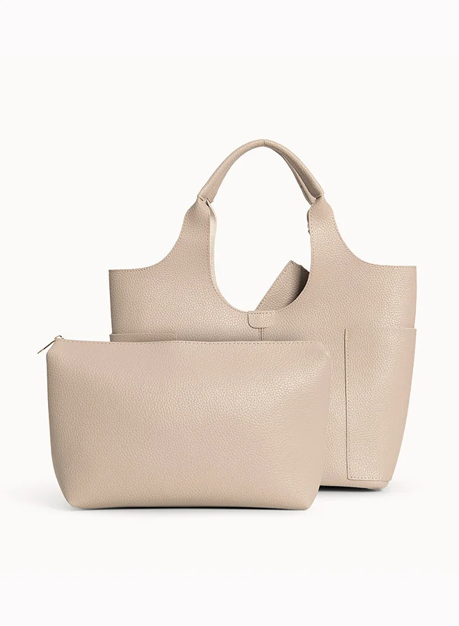 Wecre8 Beige Spacious Tote Bag