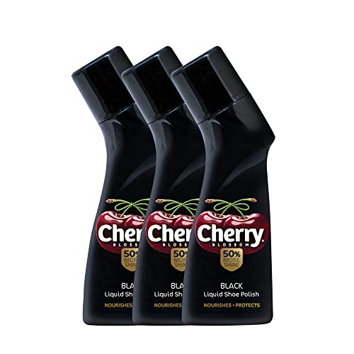 Cherry Blossom Liquid Wax Polish (Black) - 75 ml (Pack of 3) - Image 1