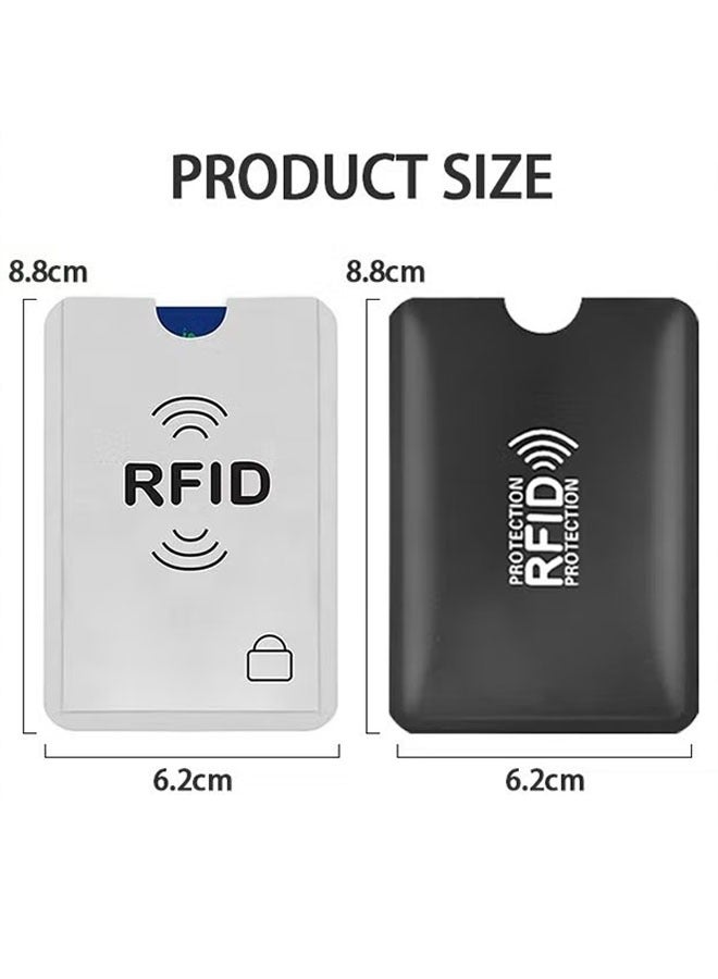 إيليلي 40 قطعة من أكمام بطاقات الائتمان RFID، حاملات بطاقات بدون تلامس لحماية سرقة الهوية، مثالية لبطاقات الهوية، وبطاقات الخصم، وبطاقات الائتمان، وبطاقات الهوية والمفاتيح، 20 فضي 20 أسود - Image 2