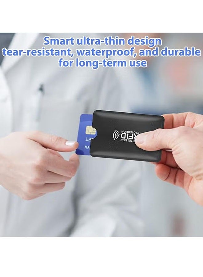 إيليلي 40 قطعة من أكمام بطاقات الائتمان RFID، حاملات بطاقات بدون تلامس لحماية سرقة الهوية، مثالية لبطاقات الهوية، وبطاقات الخصم، وبطاقات الائتمان، وبطاقات الهوية والمفاتيح، 20 فضي 20 أسود - Image 4