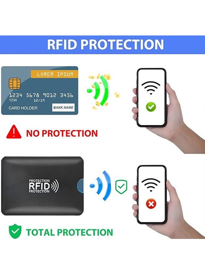 إيليلي 40 قطعة من أكمام بطاقات الائتمان RFID، حاملات بطاقات بدون تلامس لحماية سرقة الهوية، مثالية لبطاقات الهوية، وبطاقات الخصم، وبطاقات الائتمان، وبطاقات الهوية والمفاتيح، 20 فضي 20 أسود - Image 3