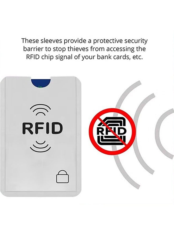 إيليلي 40 قطعة من أكمام بطاقات الائتمان RFID، حاملات بطاقات بدون تلامس لحماية سرقة الهوية، مثالية لبطاقات الهوية، وبطاقات الخصم، وبطاقات الائتمان، وبطاقات الهوية والمفاتيح، 20 فضي 20 أسود - Image 5