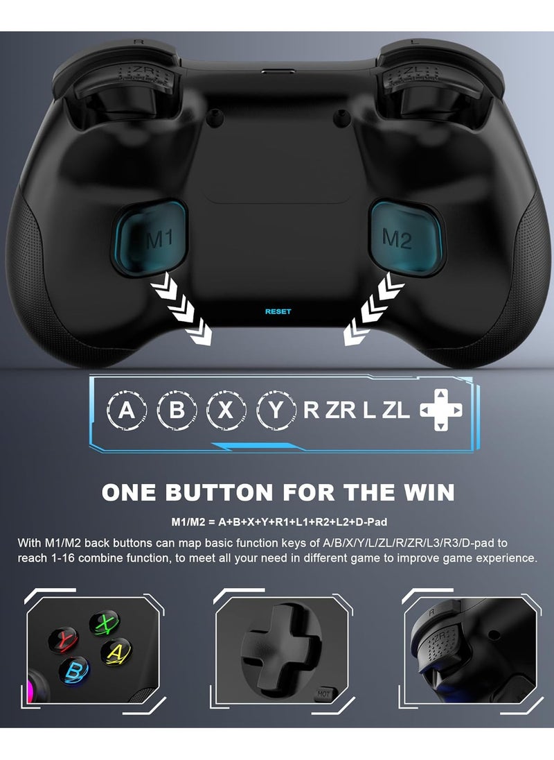 Beauenty Mobile Gaming Controller for iPad/iPhone/Tablet, Cloud Controller Remote Joystick for iOS/Android, Wireless Switch Controller with Macro ons/Hall-Rocker/Hall-Trigger/Dual Vibration (Black)  - Image 5