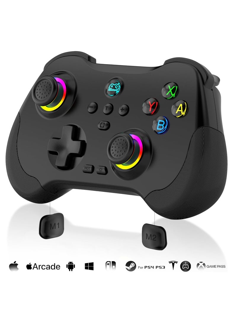 Beauenty Mobile Gaming Controller for iPad/iPhone/Tablet, Cloud Controller Remote Joystick for iOS/Android, Wireless Switch Controller with Macro ons/Hall-Rocker/Hall-Trigger/Dual Vibration (Black)  - Image 1