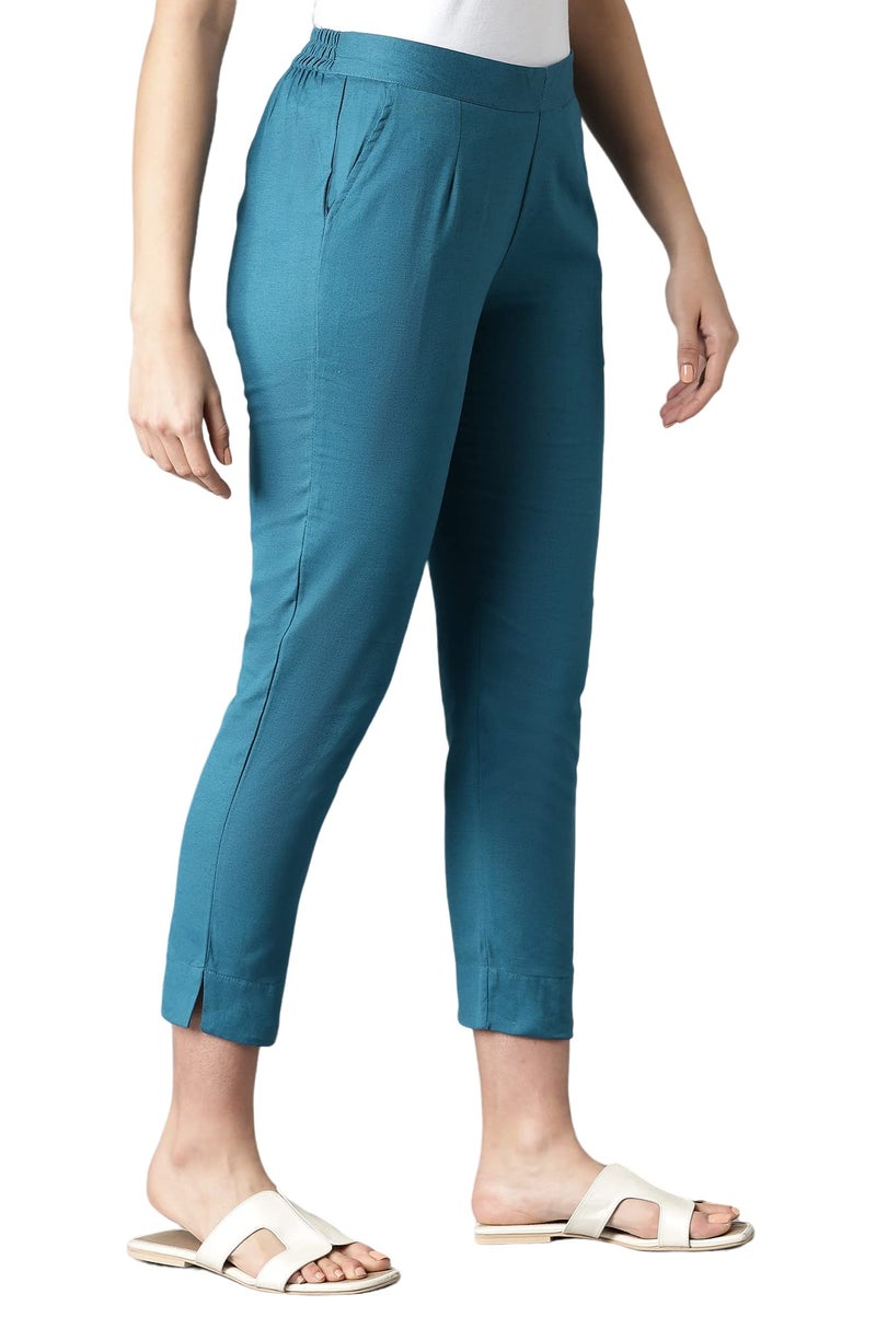 Aurelia Women's Regular Trousers (21AUA60015-603061_Corsair_M) - Image 4