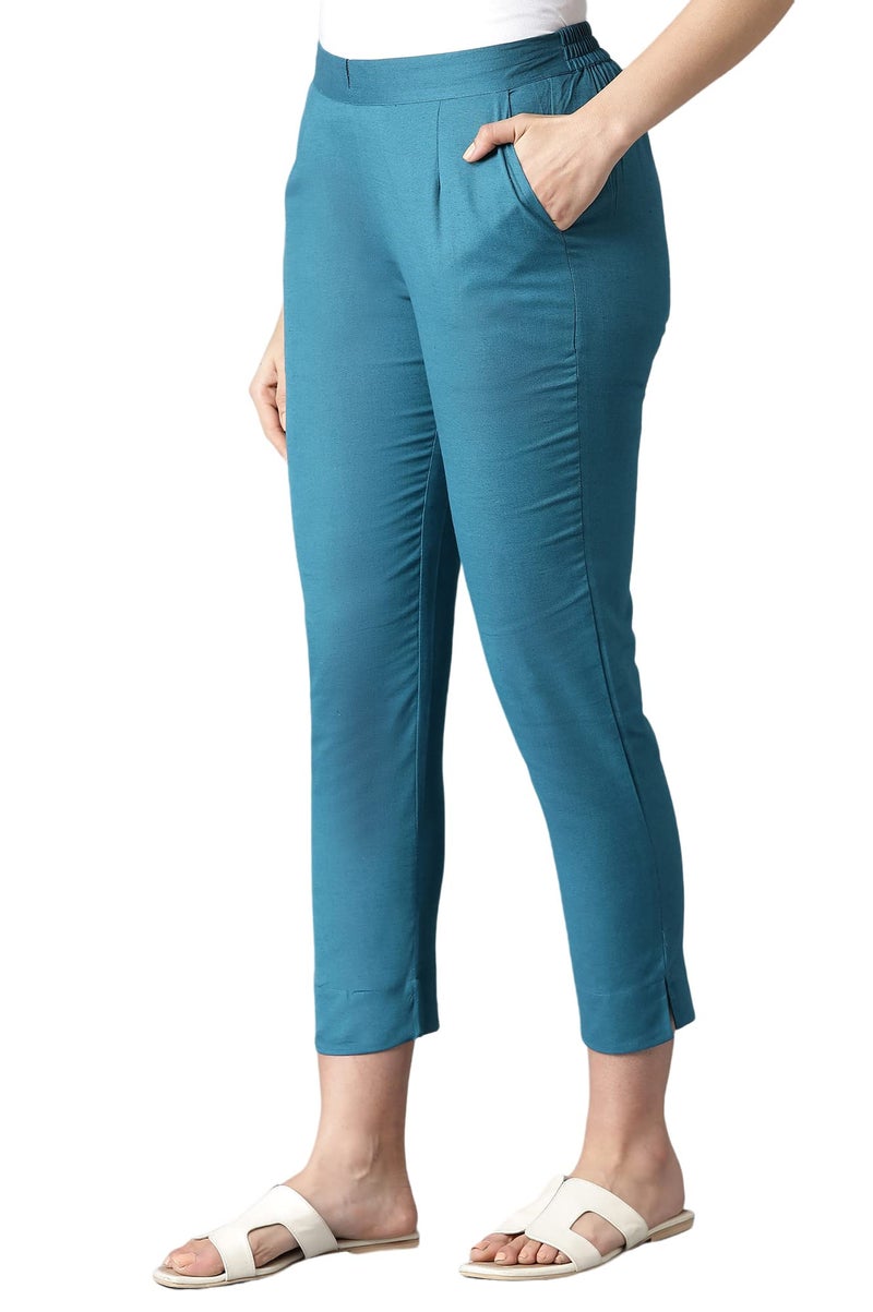Aurelia Women's Regular Trousers (21AUA60015-603061_Corsair_M) - Image 3
