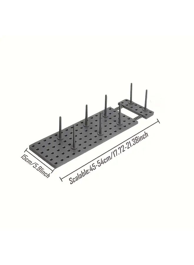 Black 2pcs Multi Functional Kitchen Countertop Organizer With Adjustable Pillars Dish Drainer Cookware Holder - Image 2