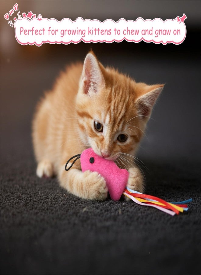 Exclaith 5 Pcs Cat Toys Rose Red Fish, Premium Cat Wand Toy Accessories with Ribbons Catnip Toys for Indoor Cats Exercise and Play - Image 4