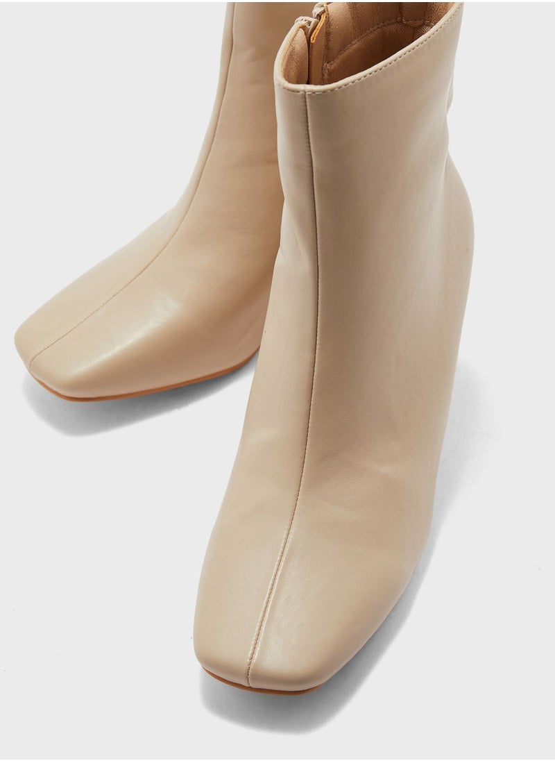 Ginger - Square Toe Boot With Interest Heel - Image 1