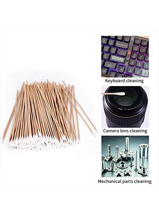 eyxformula 200 PCS Long Wooden Cotton Swabs, Cleaning Cotton Sticks with Wood Handle for Oil Makeup Gun Applicators, Eye Ears Eyeshadow Brush and Remover Tool, Cutips Buds for Baby and Home Accessories - Image 3