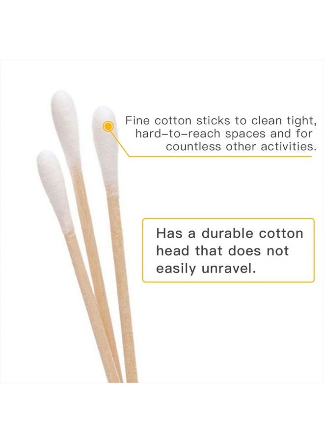 eyxformula 200 PCS Long Wooden Cotton Swabs, Cleaning Cotton Sticks with Wood Handle for Oil Makeup Gun Applicators, Eye Ears Eyeshadow Brush and Remover Tool, Cutips Buds for Baby and Home Accessories - Image 2
