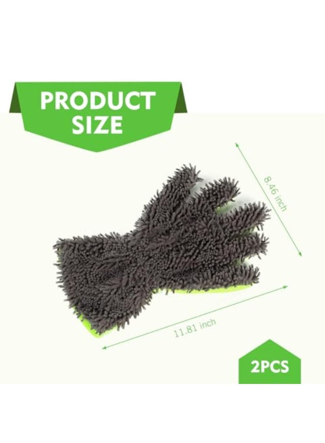 Noori 2 Pcs Car Wash Mitt, 5-Finger Microfiber Wash Mitts, Car Interior Exterior Cleaning Gloves, Auto Chenille Washing Sponge Kits, Universal Cleaning Tool for Cars Families - Image 5