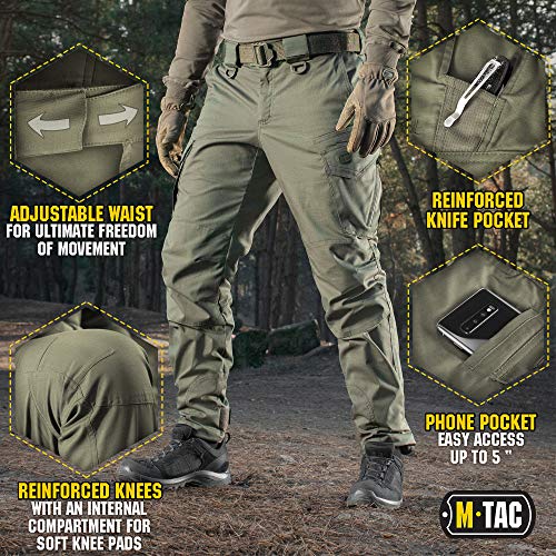 M-Tac Aggressor Flex Tactical Cargo Pants for Men – Durable Rip-Stop Cargo Work Trousers with Reinforced Knees, Stretch Fit and Outdoor Comfort (Army Olive, 32/30) - Image 5
