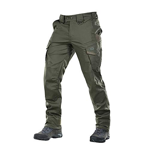 M-Tac Aggressor Flex Tactical Cargo Pants for Men – Durable Rip-Stop Cargo Work Trousers with Reinforced Knees, Stretch Fit and Outdoor Comfort (Army Olive, 32/30) - Image 1
