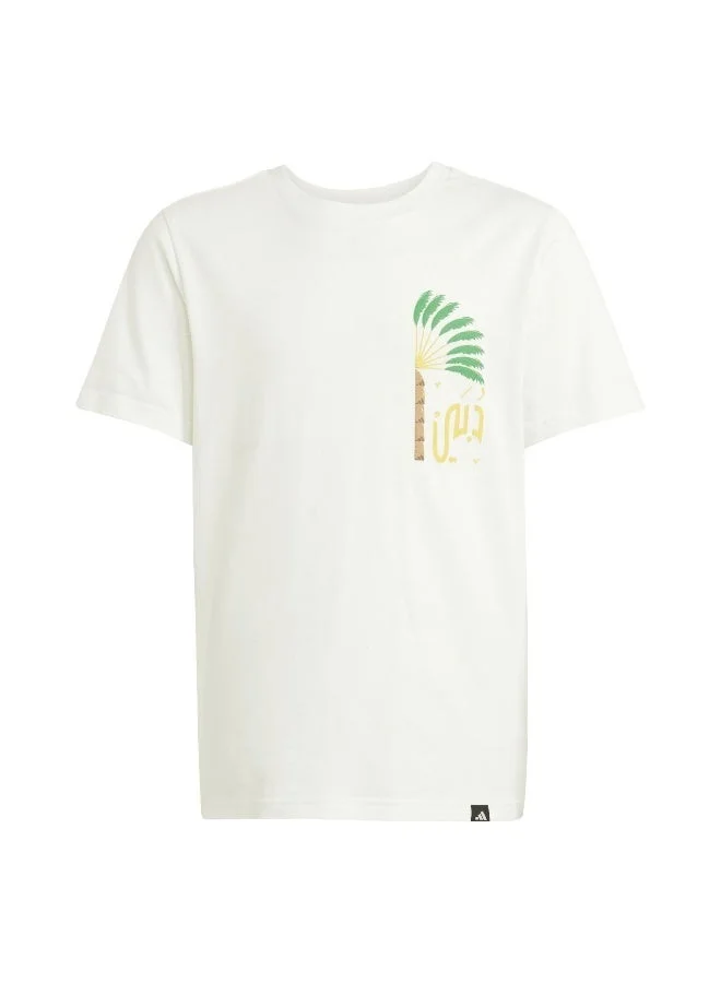 اديداس تيشيرت أديداس للجنسين بطبعة نخيل دبي