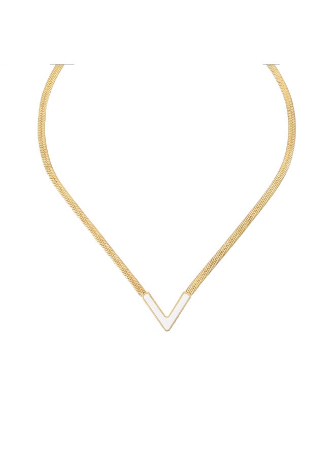 قلادة ذهبية على شكل حرف V - Image 1