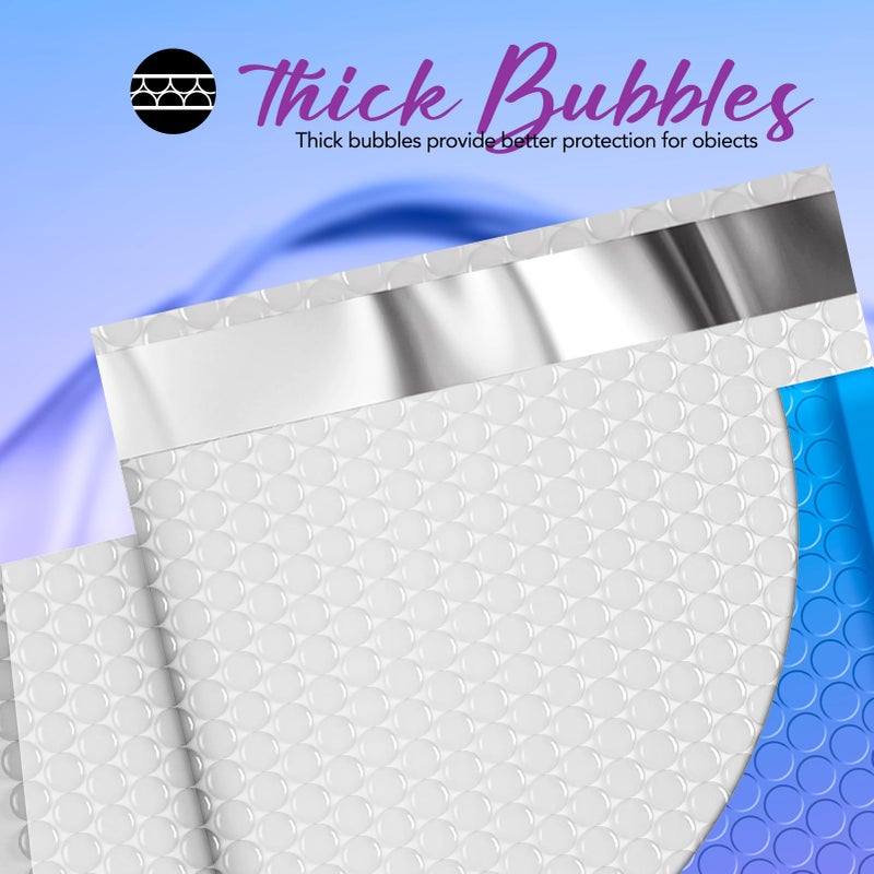Fuxury Cute Design Bubble Mailers 6x10" 100 Pack Opaque Padded Envelopes Usable Size 6x9" Self Seal Pattern Shipping Envelopes for Mailing Jewelry Makeup Cards #0 Thick Bubble Padded Mailer BluePurple - Image 3