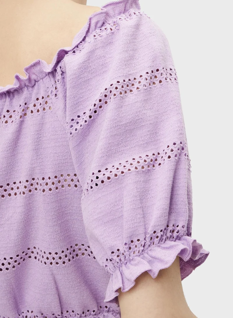 PIECES Puff Sleeve Top