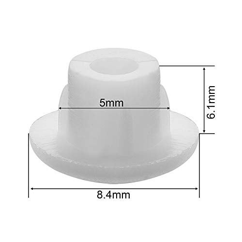 Bluecell Pack of 300pcs 5mm / 3/16" Plastic Hole Plug Button Top for Cabinet Cupboard Shelf (5mm, White) - Image 2