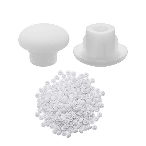 Bluecell Pack of 300pcs 5mm / 3/16" Plastic Hole Plug Button Top for Cabinet Cupboard Shelf (5mm, White) - Image 1