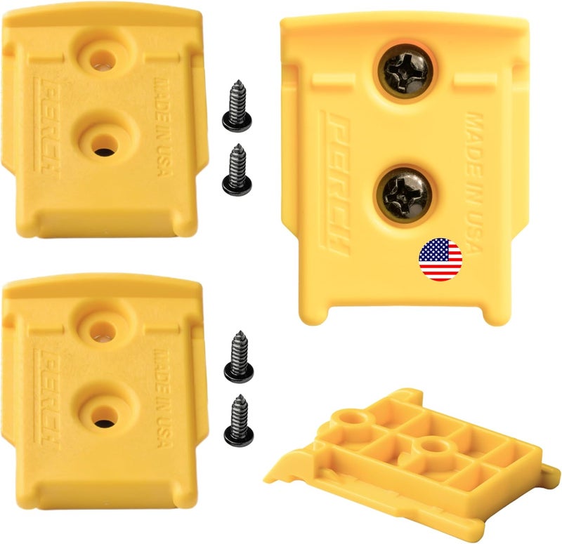 perch 3 Pack Tool Holder Wall Mount for DeWalt 20v/60v Cordless Tools - Snap Fit Drill Holder Wall Mount for DeWalt Tool Hanger with 6 Screws - Easy to Install, Screw in and Lock - Image 1