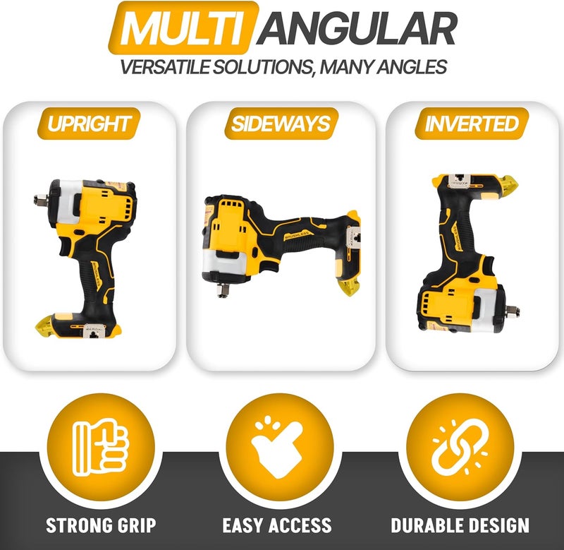 perch 3 Pack Tool Holder Wall Mount for DeWalt 20v/60v Cordless Tools - Snap Fit Drill Holder Wall Mount for DeWalt Tool Hanger with 6 Screws - Easy to Install, Screw in and Lock - Image 4