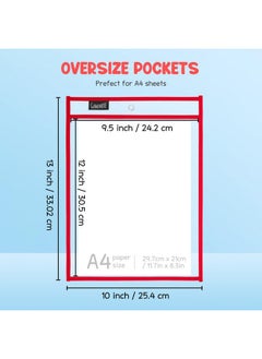 Gamenote Dry Erase Pockets 30 Pack With Rings - Oversized Reusable Plastic Sleeves Shop Ticket Holders Sheet Protectors Teacher Supplies For Classroom Organization (Colorful)  - Image 2