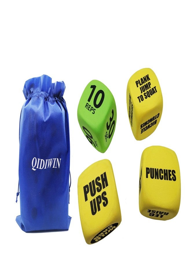 Qidiwin Exercise Foam Dices with Storage Bag-Workout Dice Six-Sided Fitness Dice, Perfect Exercise & Fitness Accessories for Home Workout Group Fitness & Exercise Classes - Image 1