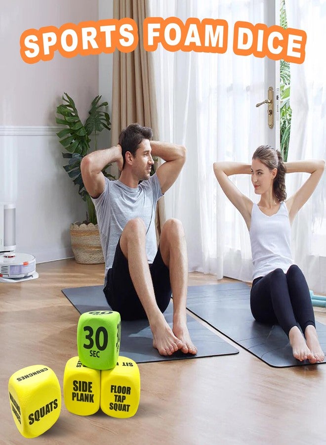 Qidiwin Exercise Foam Dices with Storage Bag-Workout Dice Six-Sided Fitness Dice, Perfect Exercise & Fitness Accessories for Home Workout Group Fitness & Exercise Classes - Image 2