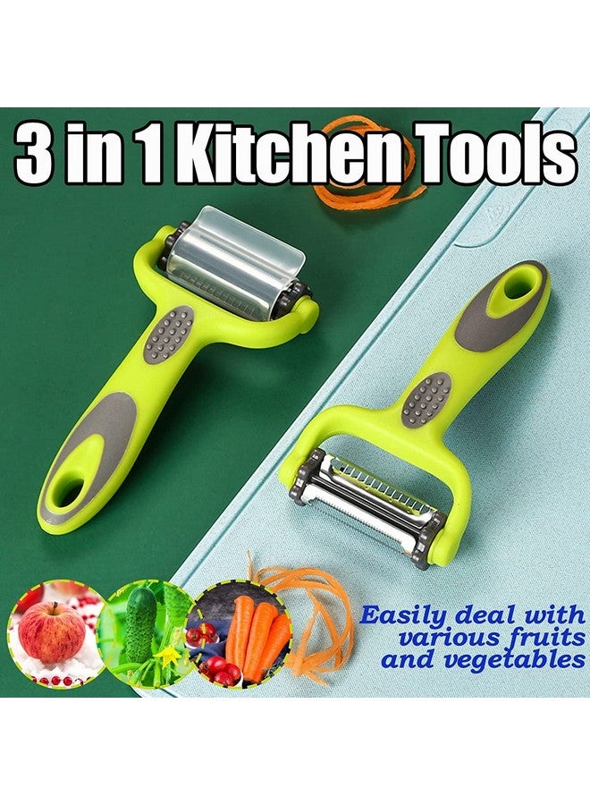 we3 3-in-1multifunctional Kitchen Peeler and Potato Peeler, Slice Peeler and Julienne Peeler Stainless Steel peelers for Vegetables and Fruits, with Sharp Blades, Multi-Functional Kitchen Tools - Image 5