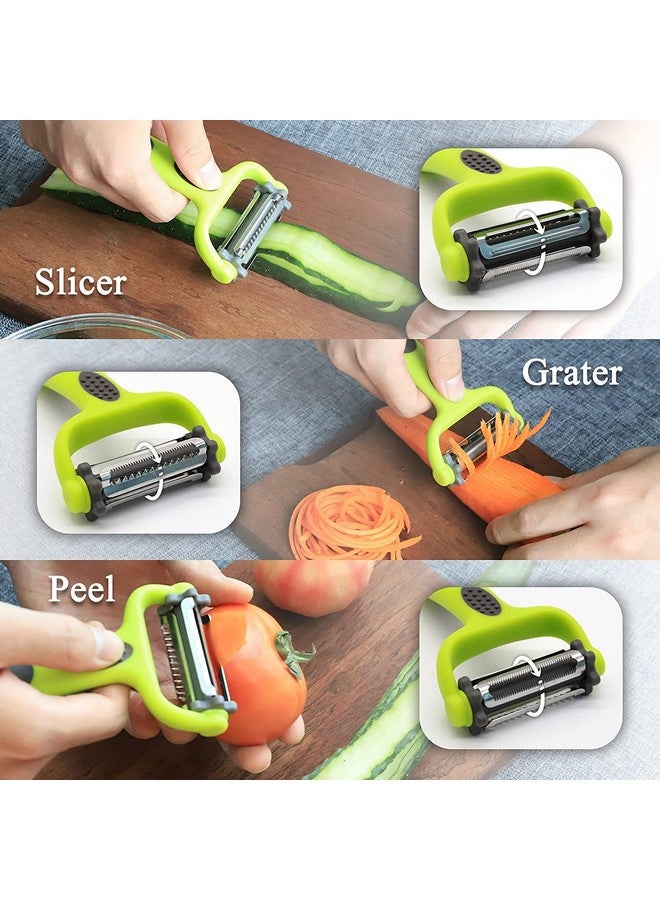 we3 3-in-1multifunctional Kitchen Peeler and Potato Peeler, Slice Peeler and Julienne Peeler Stainless Steel peelers for Vegetables and Fruits, with Sharp Blades, Multi-Functional Kitchen Tools - Image 4
