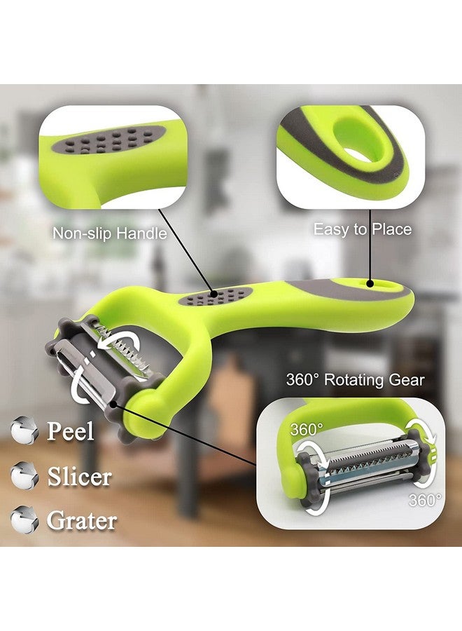 we3 3-in-1multifunctional Kitchen Peeler and Potato Peeler, Slice Peeler and Julienne Peeler Stainless Steel peelers for Vegetables and Fruits, with Sharp Blades, Multi-Functional Kitchen Tools - Image 2