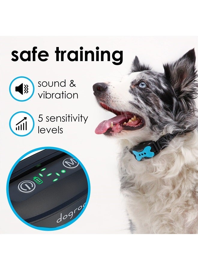DogRook Dog Bark Collar - Rechargeable Smart Anti Barking Collar for Dogs - Waterproof No Shock Bark Collar for Small/Medium/Large Dogs - Anti Bark Collar for Dogs with 5 Sensitivity Levels - Image 3
