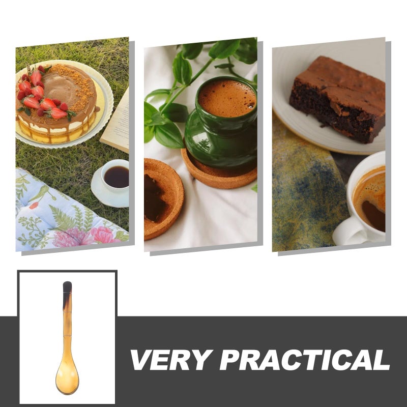 Natural Horn Spoon 17cm Food Grade Compact Dessert Coffee Stir Spoon - Image 4