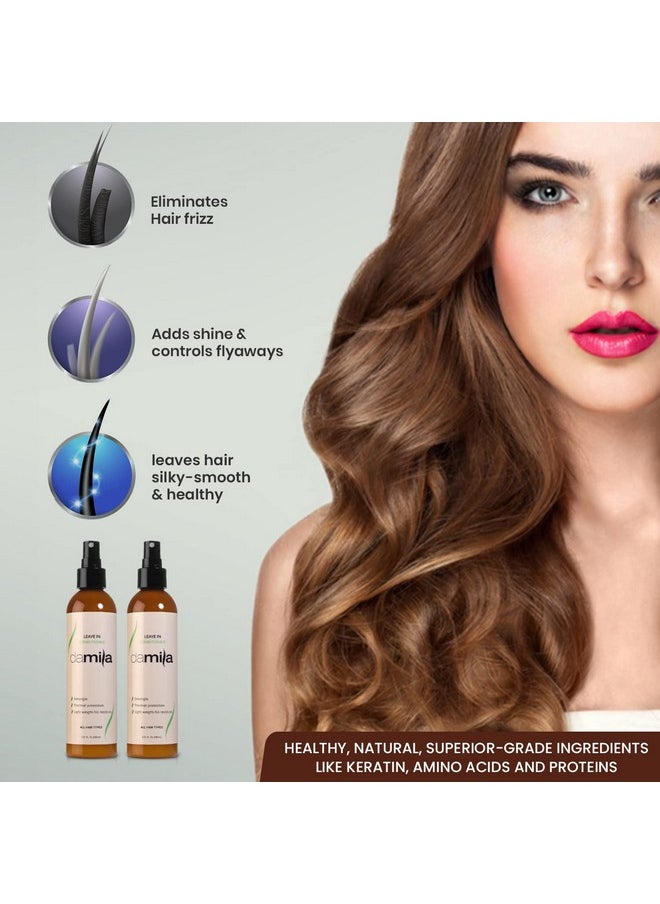 Damila - Keratin Leave In Conditioner Spray For Fine Dry Damaged And Curly Hair Detangles And Protects Against Heat Extends Your Keratin Treatment Sulfate And Paraben Free (4 Oz.) - Image 1